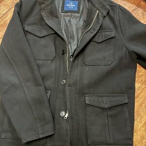 Old Navy Black Wool Military Field Jacket